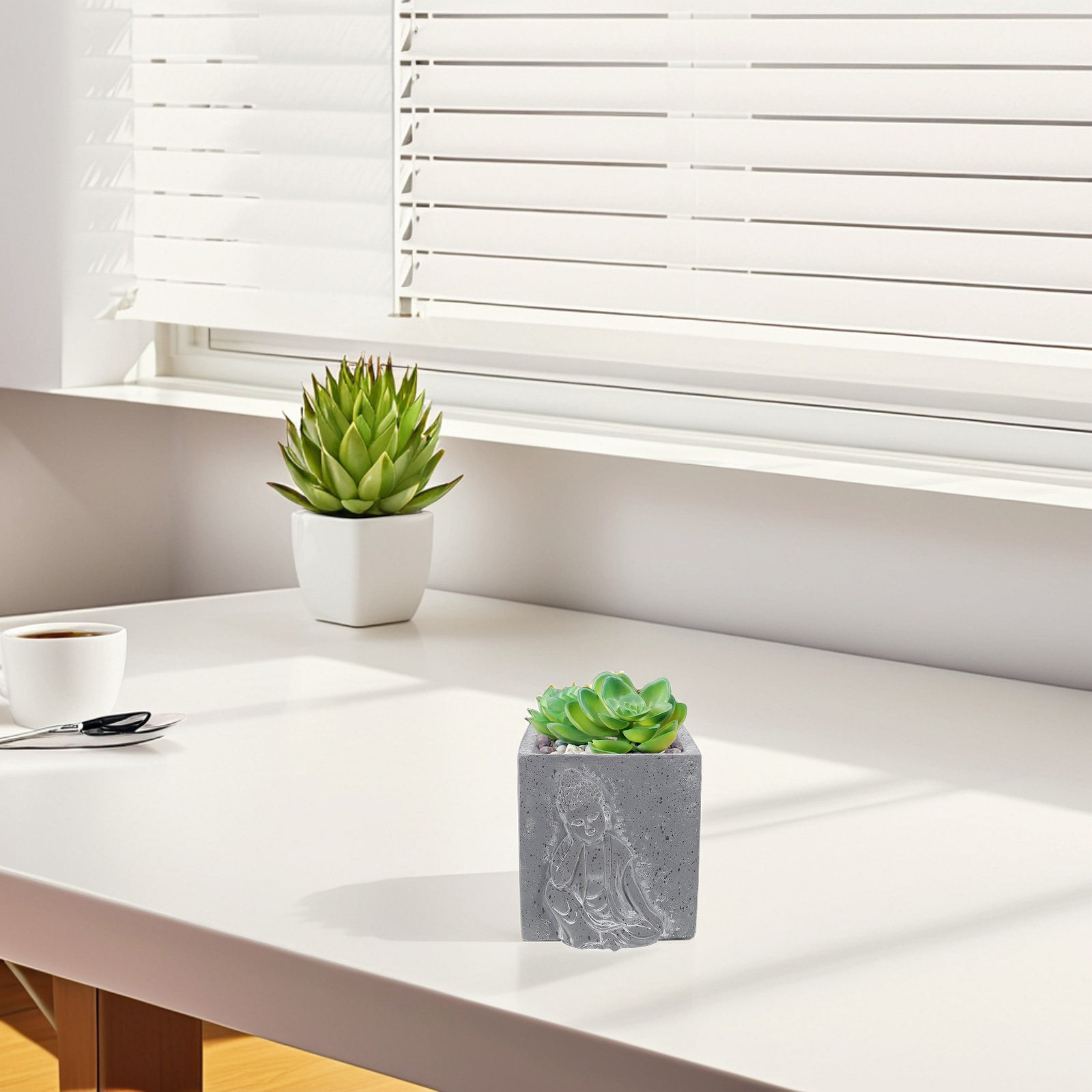 Plant Pot Small Desk - Creatieve cementen pot met Boeddha-patroon voor