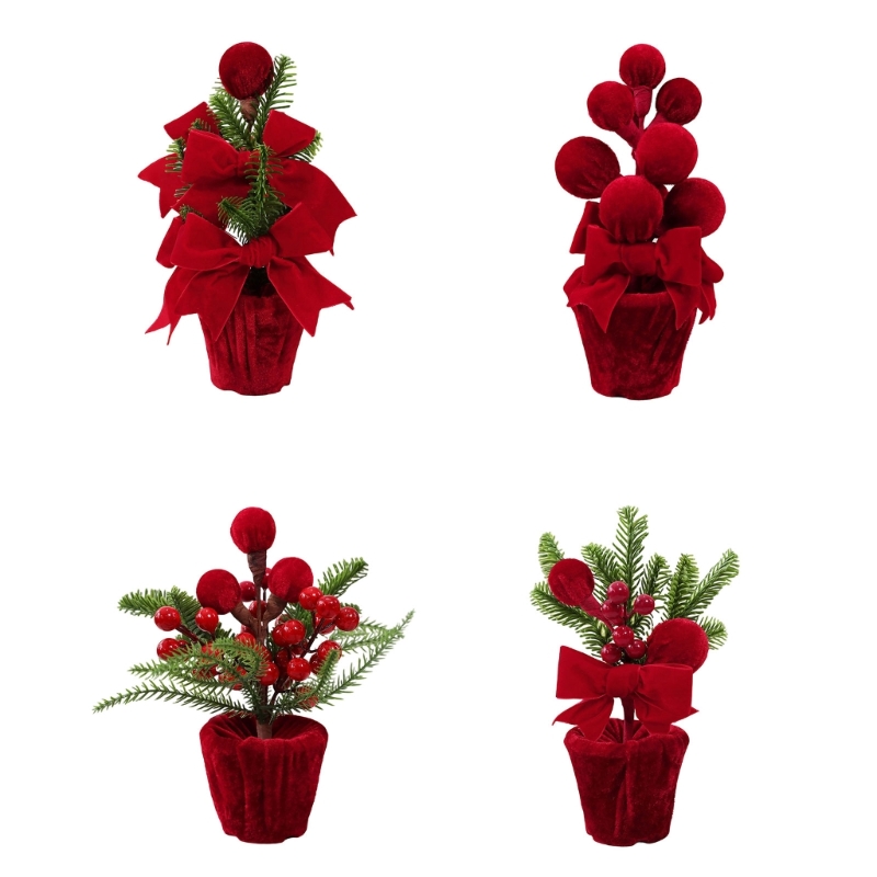 Plant Pot Small Desk - Stoffen potplanten Kersttafeldecoratie Vrijstaand vakantieornament voor