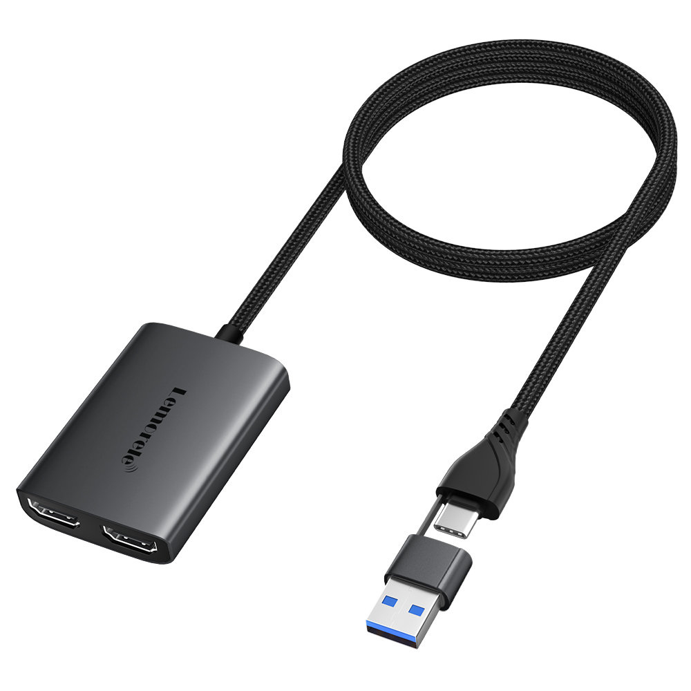 Desk Setup Usb Hub - Lemorele Dual HDMI Adapter 4K Type