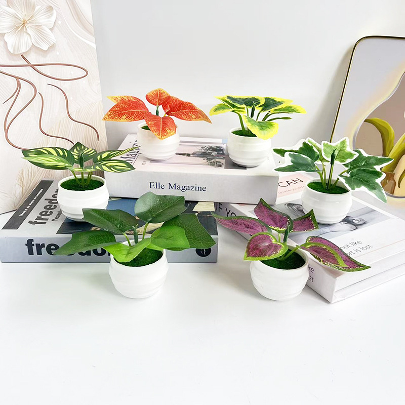 Plant Pot Small Desk - Kunstplanten in kleine potten voor bureaudecoratie,