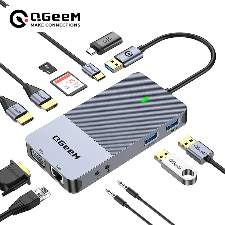 Desk Setup Usb Hub - QGeeM USB 3.0 dockingstation, USB-hub met