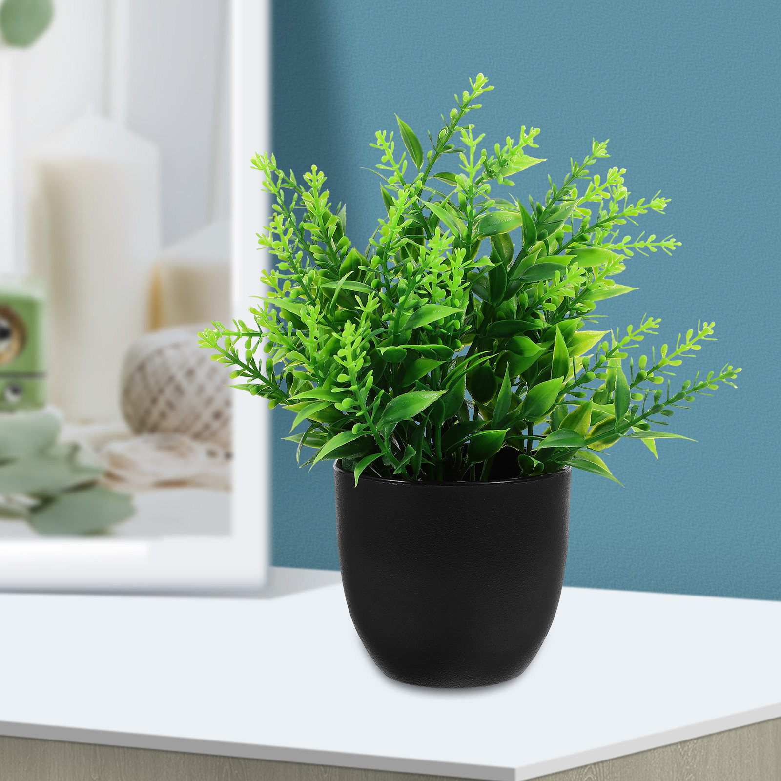 Plant Pot Small Desk - 4 stuks levensechte kunstplanten in pot,