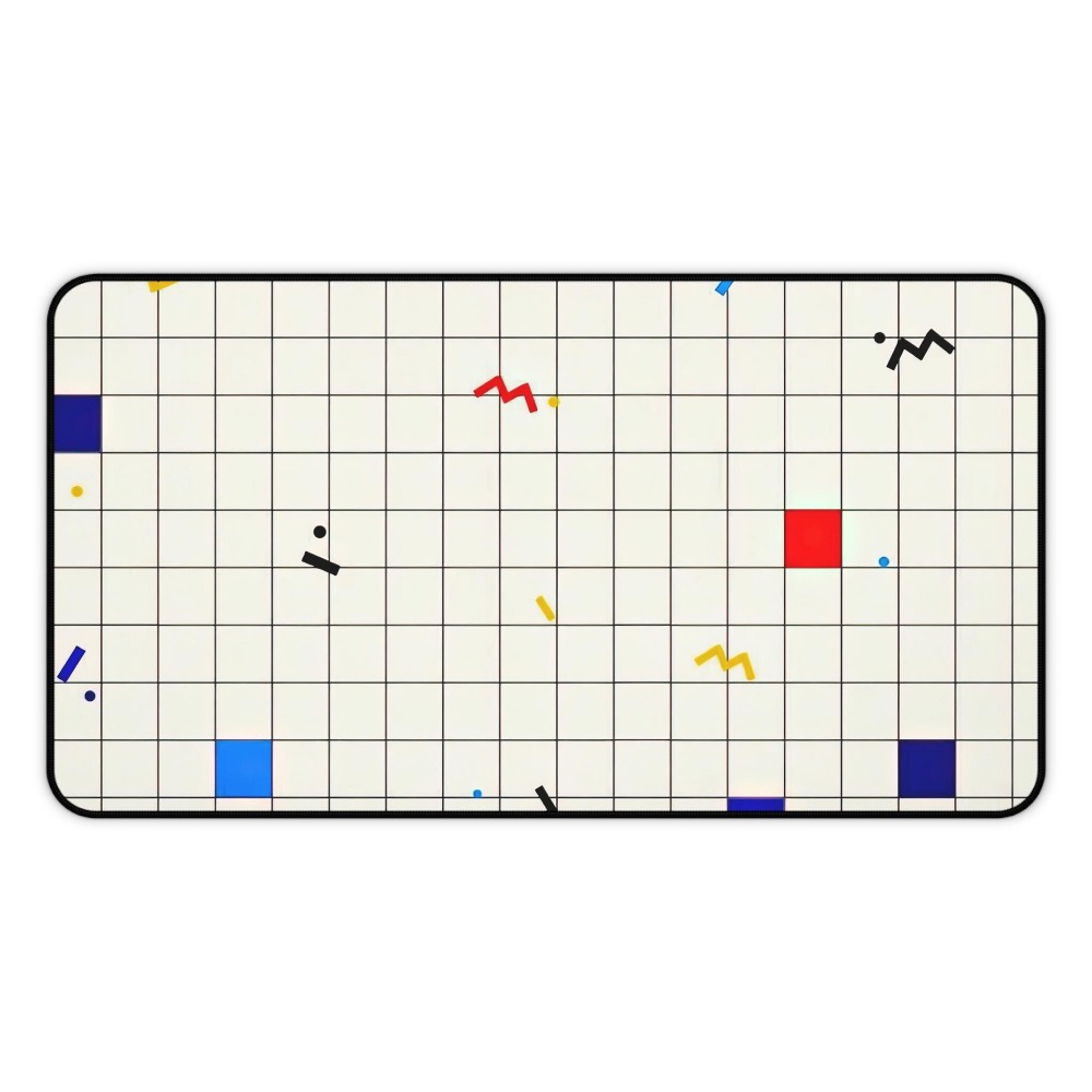 Desk Setup Designer - Retro Geometrische Grid Bureaumat Muismat Memphis