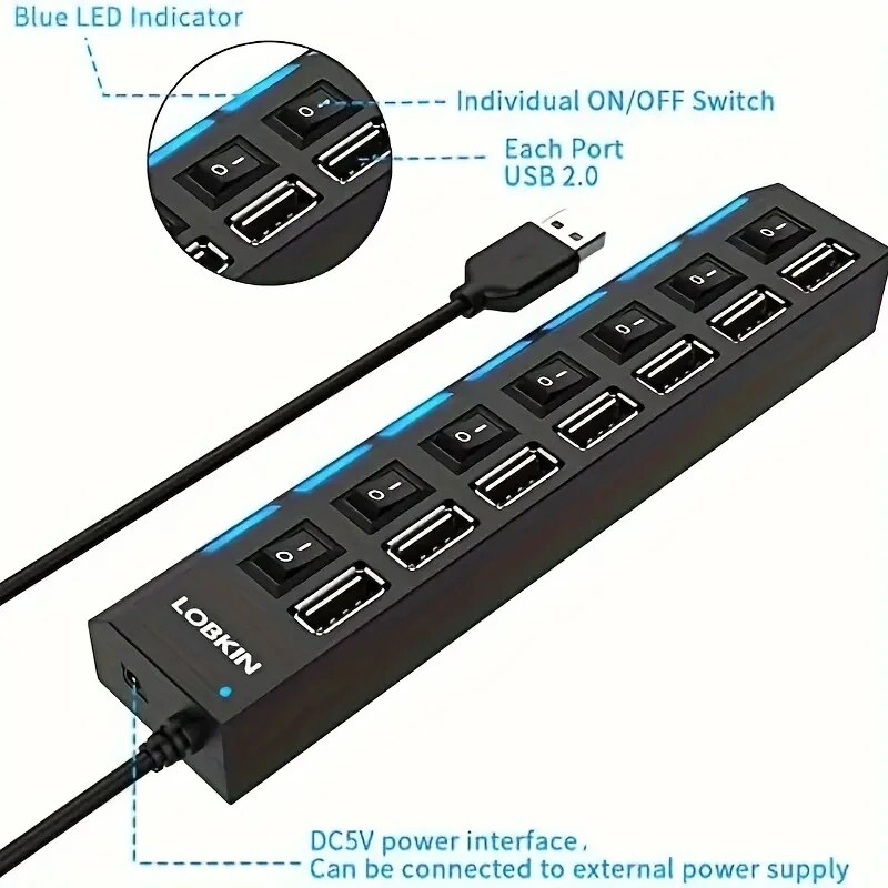 Hoge Snelheid 4/7 Poorten USB  - Desk Setup Usb Hub recensie en prijs