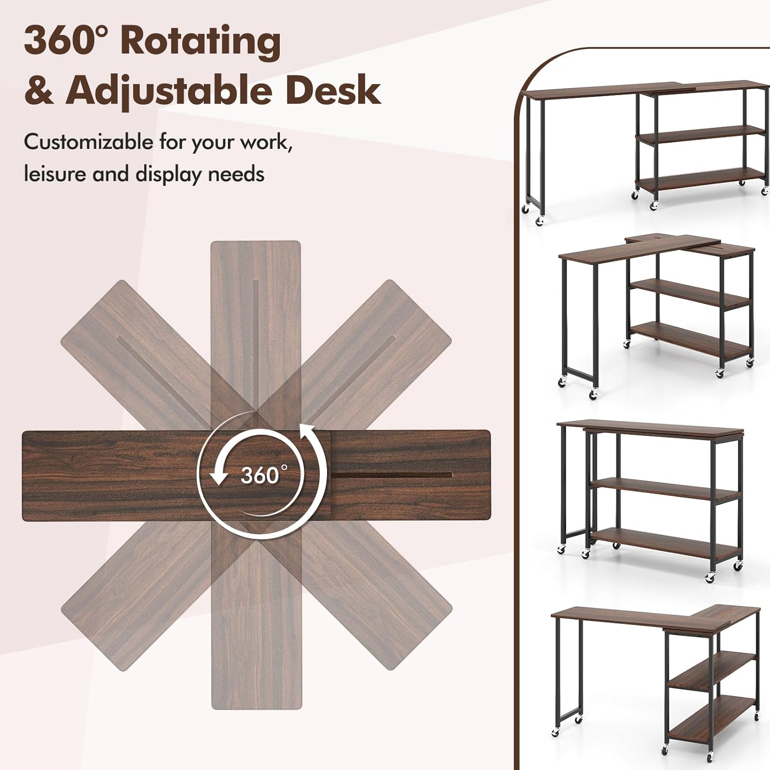 360 °   Draaibare bijzettafel  - Desk Setup Maker recensie en prijs