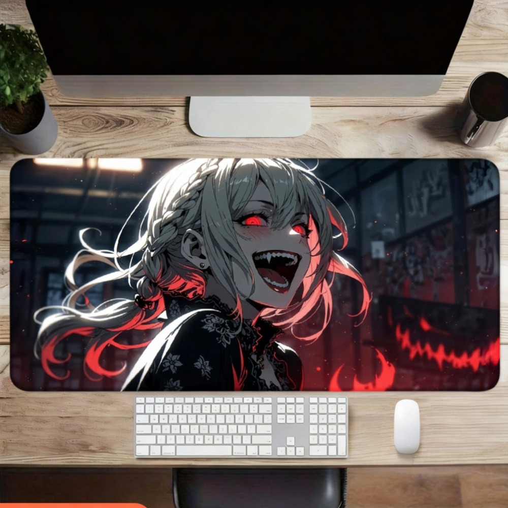 Een anime-meisje met rode vlam - Desk Setup Simple recensie en prijs