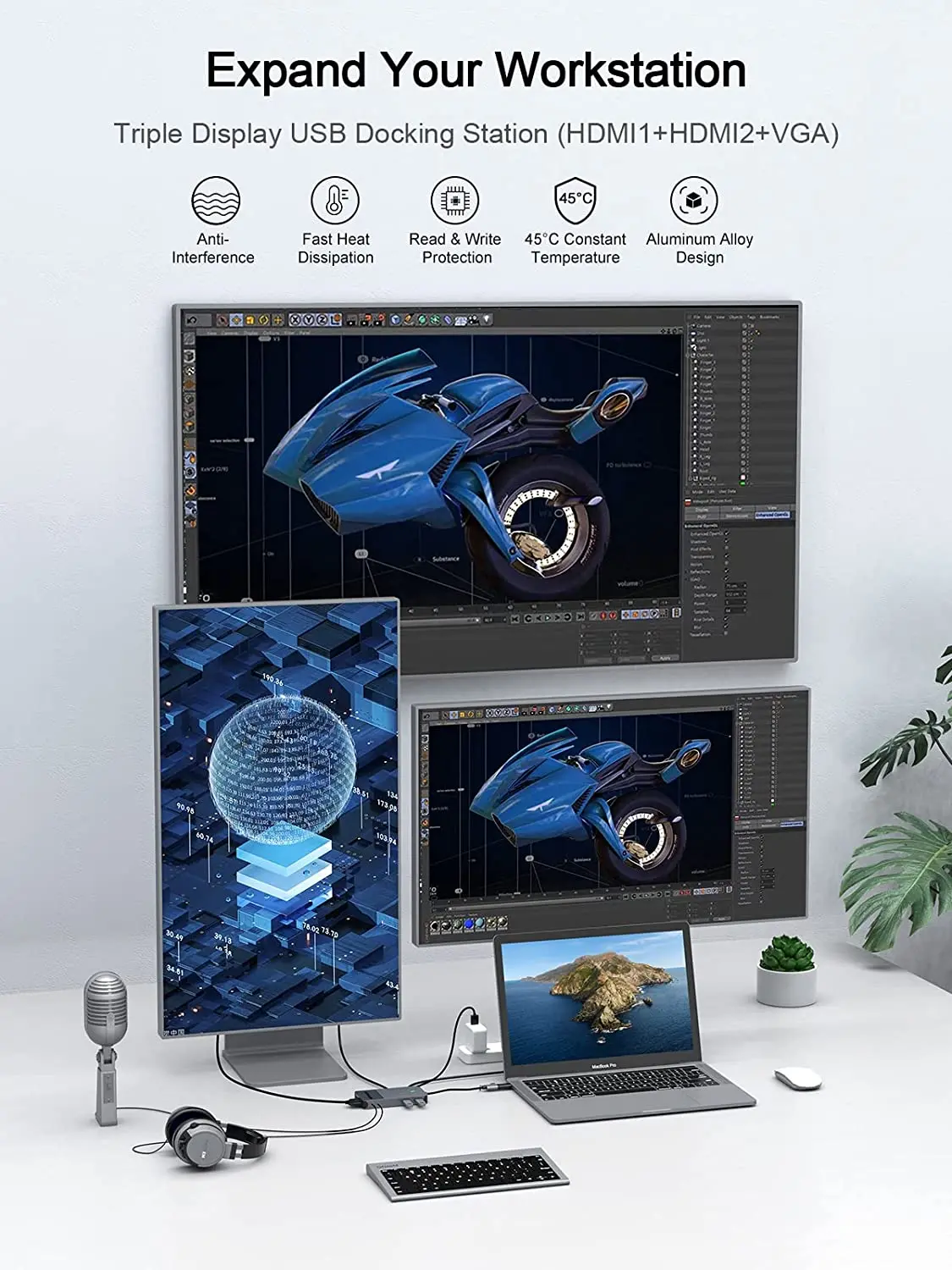 QGeeM USB 3.0 dockingstation,  - Desk Setup Usb Hub recensie en prijs