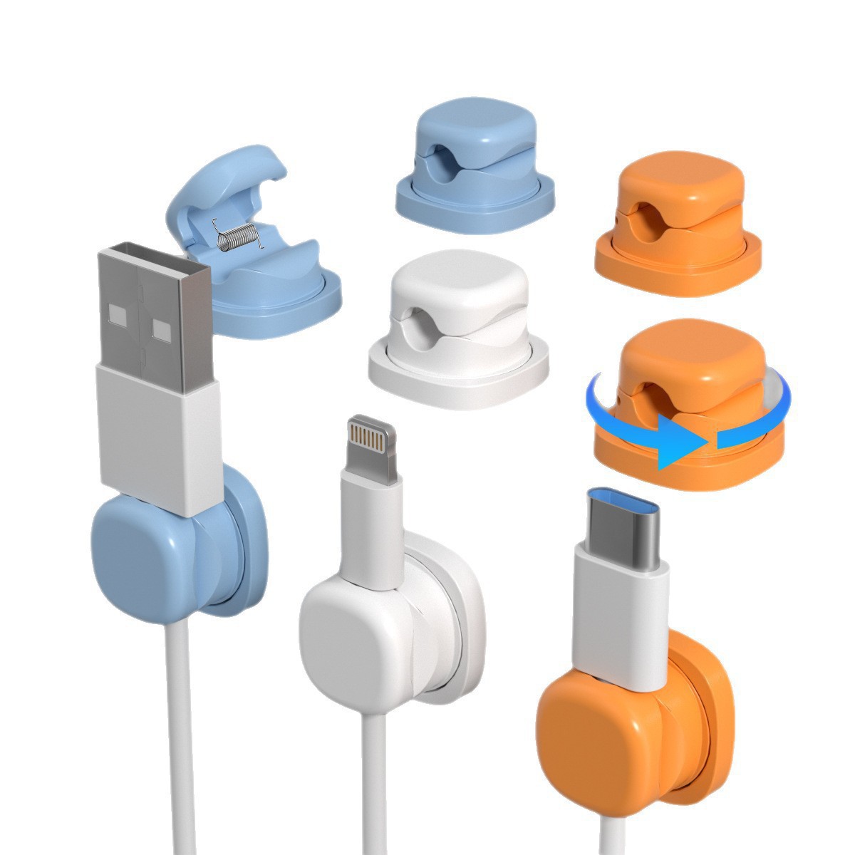 6 stuks Multi Color Draaibare  - Desk Setup Usb Hub recensie en prijs