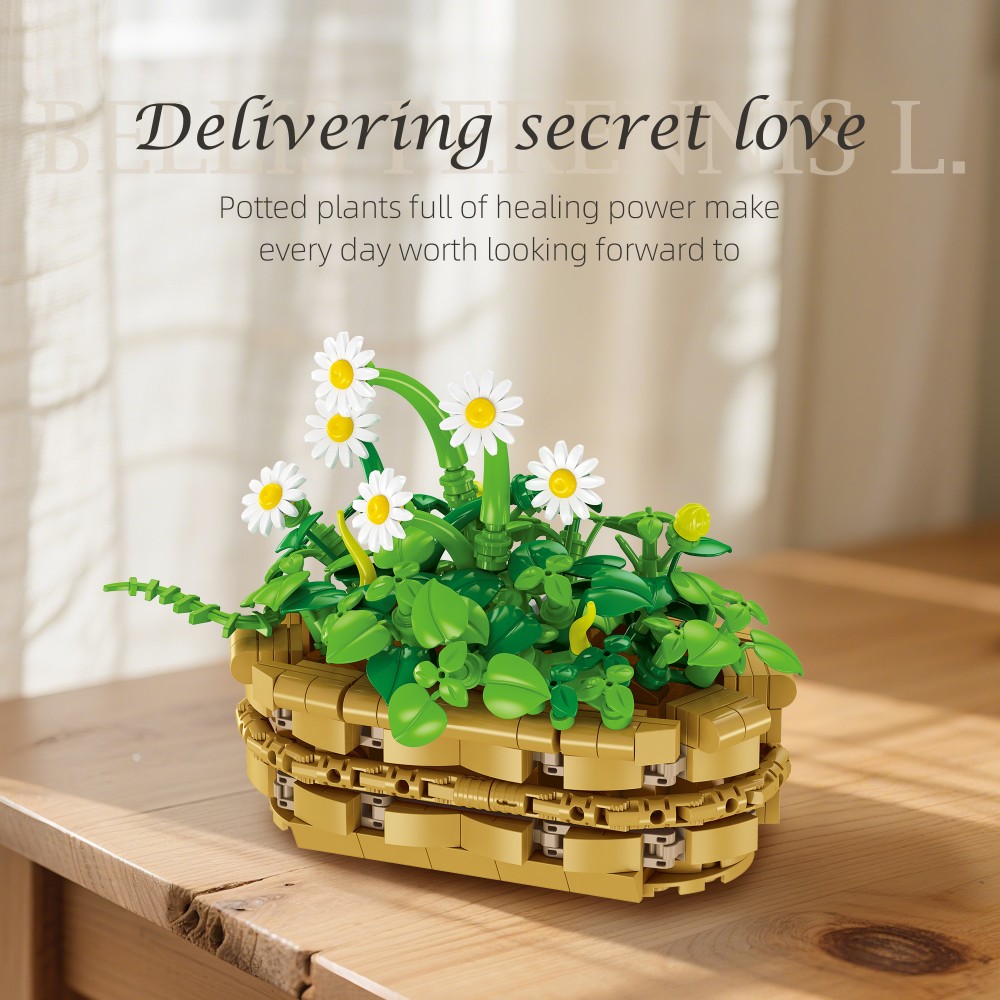 375PCS Daisy Plant Bouwstenen  - Plant Pot Small Desk recensie en prijs