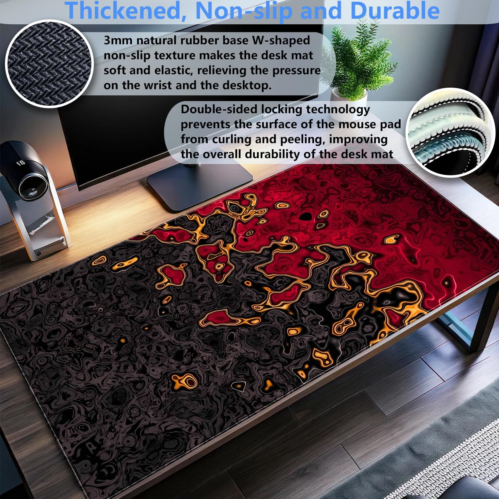 Rode Zwarte Extra Grote Gaming - Rubber Mat Desk recensie en prijs