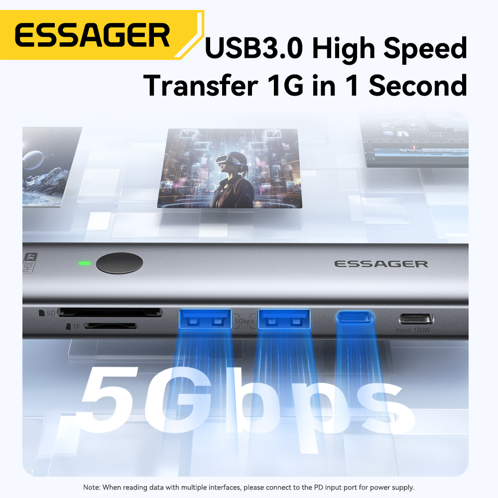 Essager USB C HUB 4K 7-in-1 Ty - Desk Setup Usb Hub recensie en prijs