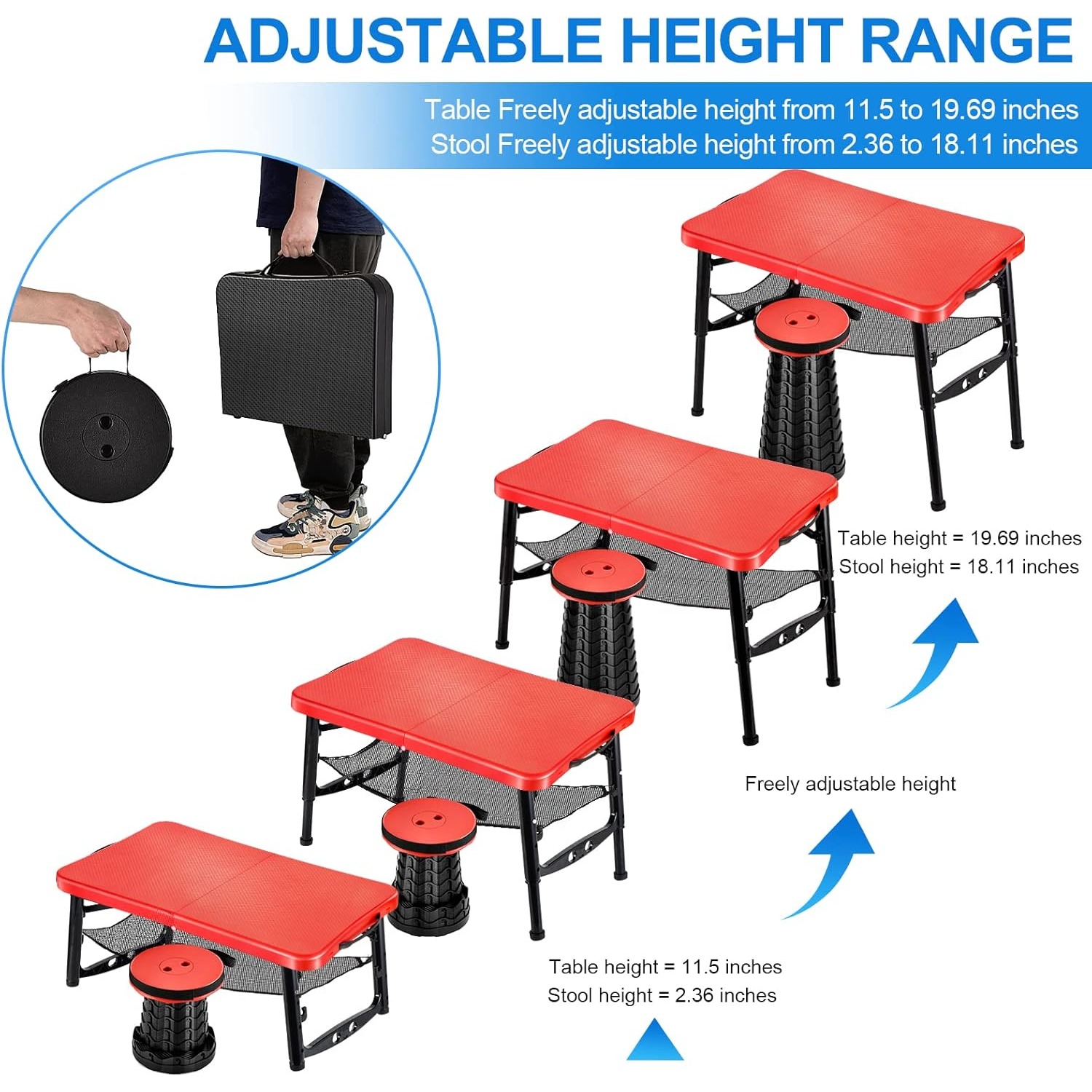 Intrekbare klaptafel en krukse - Desk Setup Maker recensie en prijs
